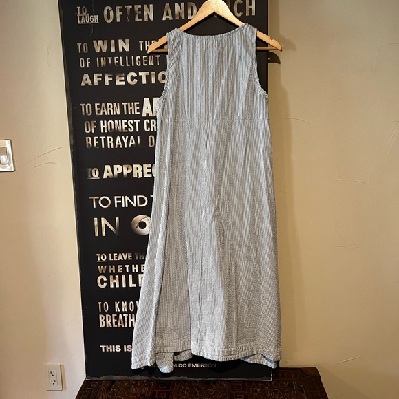 Tulip blue and white striped sleeveless midi boho dress size extra small - Picture 4 of 13